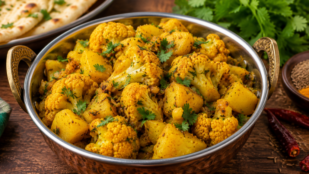 Top 10 Vegetarian Indian Dishes Every Food Lover Should Taste Traditional Aloo Gobi made with potatoes, cauliflower, and Indian spices at Rasika Restaurant