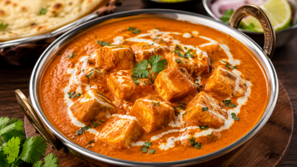 Top 10 Vegetarian Indian Dishes Every Food Lover Should Taste Creamy Paneer Butter Masala made with soft paneer cubes in rich tomato gravy at Rasika Restaurant